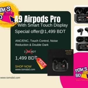 A9 Pro Air Pods with Touch Display & ANC – Black Edition